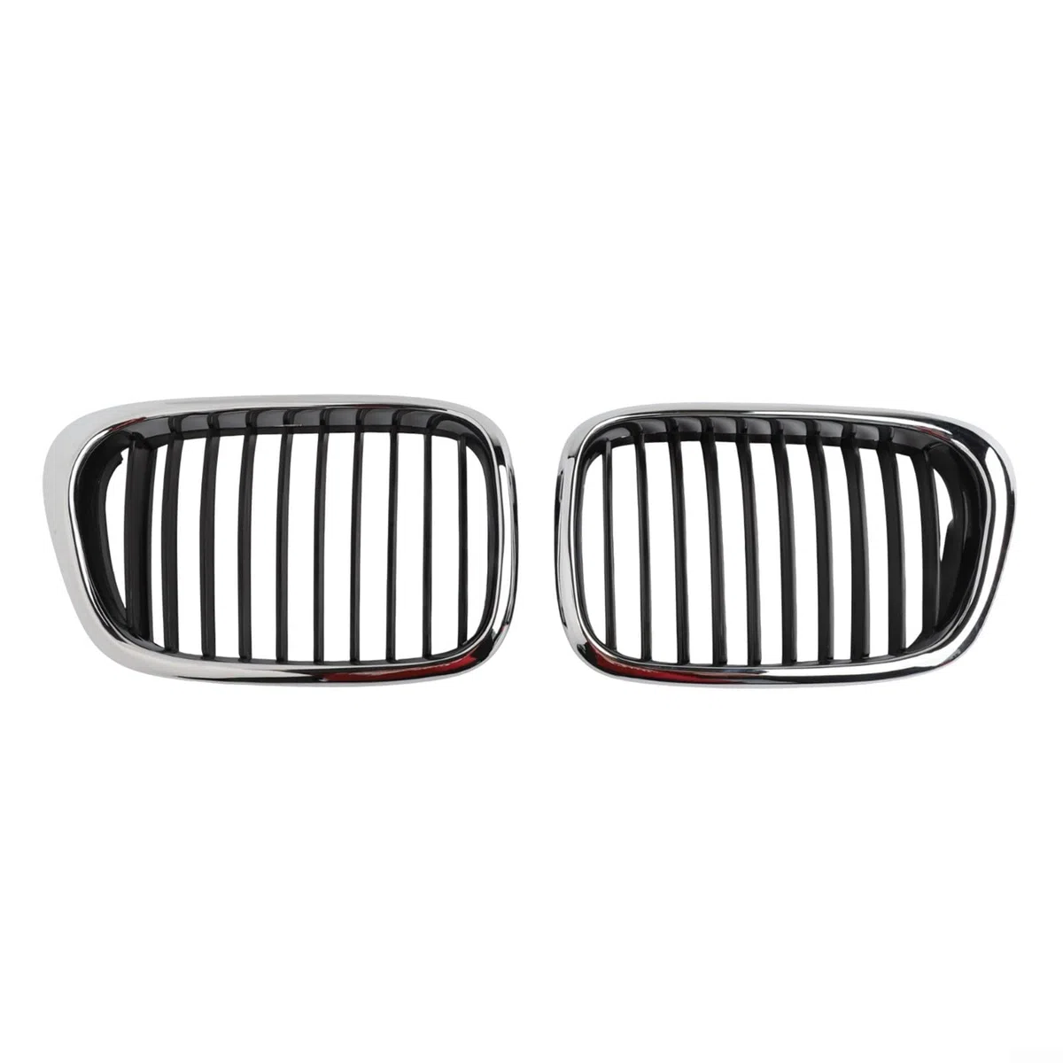 Rejilla frontal de riñón negro cromado para BMW E39 525i 528i para 530i 540i M5 1997-2003 ABS OEM 51137005837 51137005838 Marco elegante diseño audaz ajuste directo motor mejorado (par)