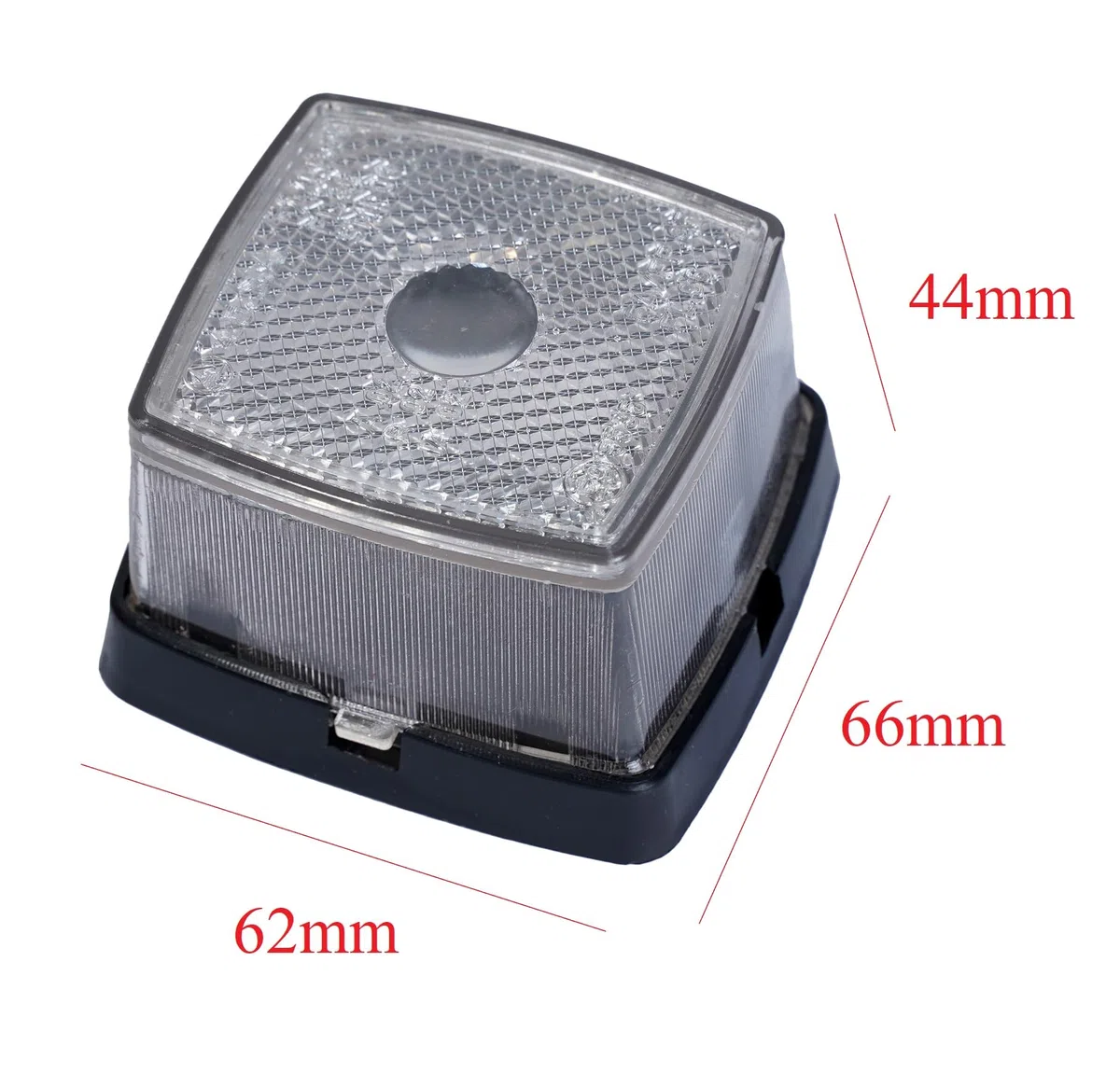 2x luces de posición Laterales para Remolque, cuadradas blancas, con bombilla incluida 12V, luz de gálibo. 66 x 62mm