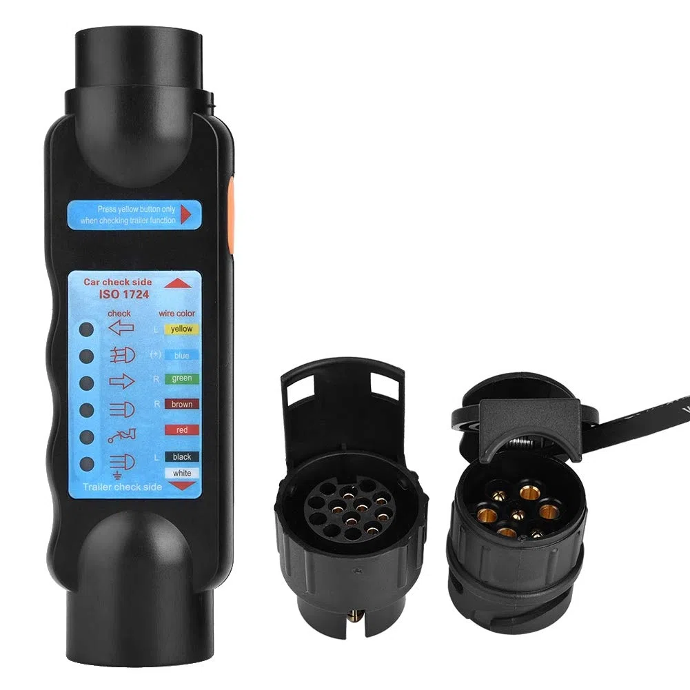 Comprobador de enchufe de remolque de 13 pines para remolque, luz de remolque, cable de circuito, probador de enchufe para remolques automáticos solo para vehículos europeos