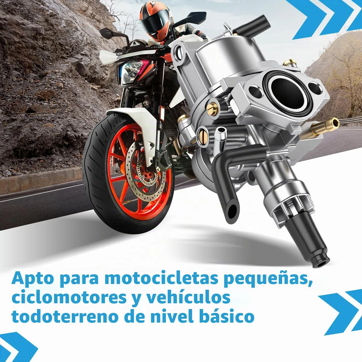 Carburador, 17mm Carburador de Scooter para Carburador de Scooter para 1 y 2 50cc