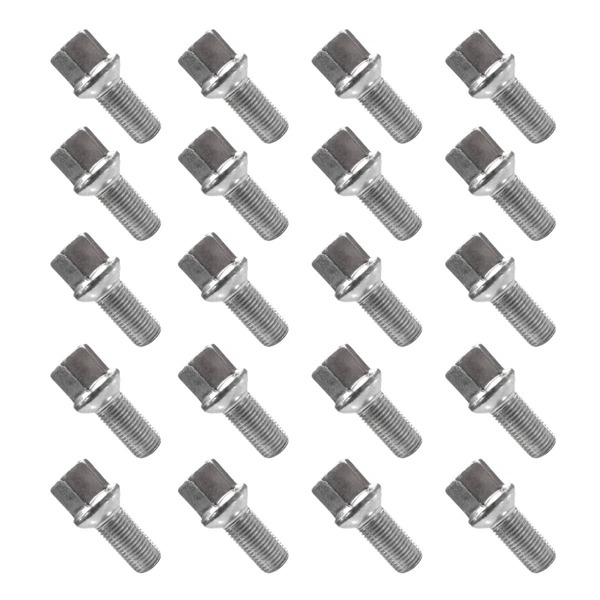 20 tornillos de rueda tornillos de rueda collar de bola R13 M14 x 1,5 27 mm compatible con Jetta VW Golf, Bora, New Beetle, Fox, Polo, T4, Caddy, Eos, Passat, Phaeton, Scirocco, Sharan, Touran, Tiguan