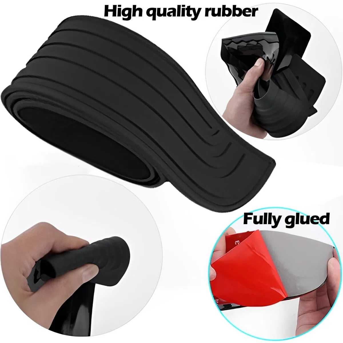Protector Parachoques Coche, Protector Maletero Coche, 104*9cm, Unión De Pegamento Negro Completo, Silicona Súper Resistente, Barra Antideslizante Del Pedal De La Maleta Trasera Del Automóvil