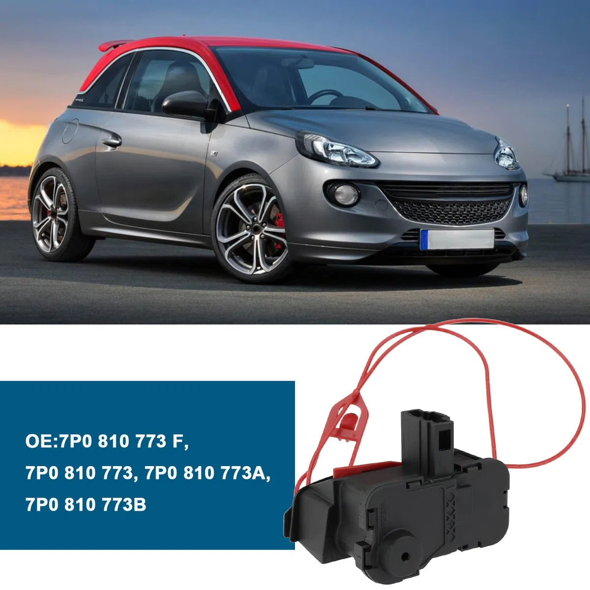 Motor Actuador Bloqueo Puerta Tanque Combustible La Tapa Llenado Combustible Compatible con Seat Leon Compatible con Skoda Compatible con VW Golf Touareg 7P0810773F Negro
