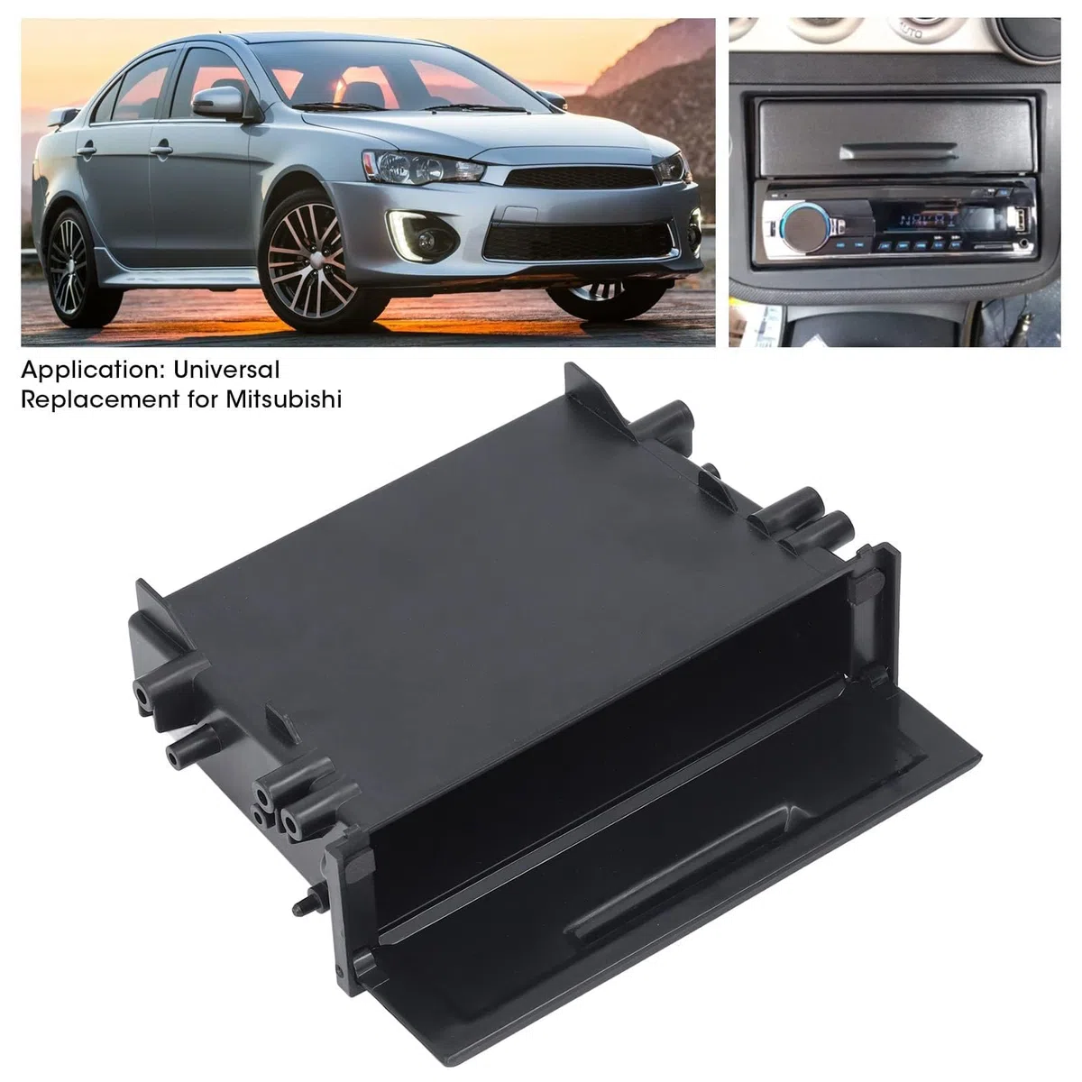 Caja de Almacenamiento de Radio para Automóvil, 1DIN Premium ABS Multi Aplicación Organizador Interno Negro Caja de Almacenamiento Estéreo para Automóvil Reemplazo Universal para