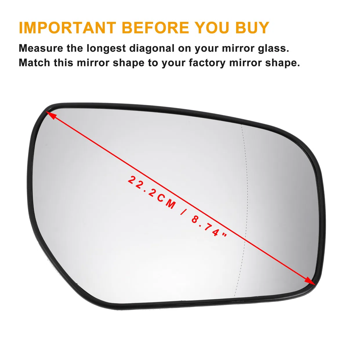 A ABSOPRO Espejo retrovisor lateral derecho de repuesto con placa de respaldo de vidrio asférico calefactado blanco para Renault Koleos 2008-2011