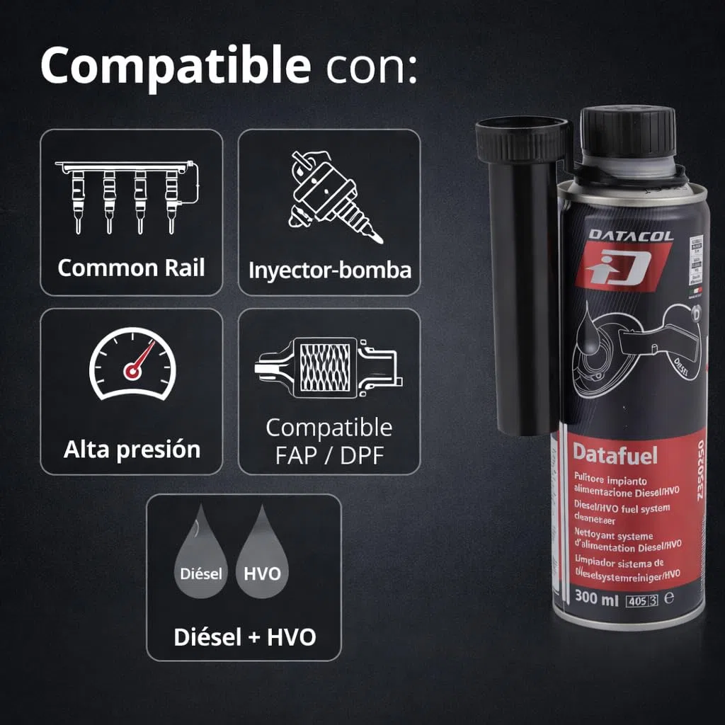 Limpia Inyectores Diesel DATAFUEL, Aditivo Diesel, desbloquea, desincrusta y lubrica Bombas, inyectores, válvulas de admisión y Descarga Toda la cámara de combustión, 300ml - Pack 1 Unidad