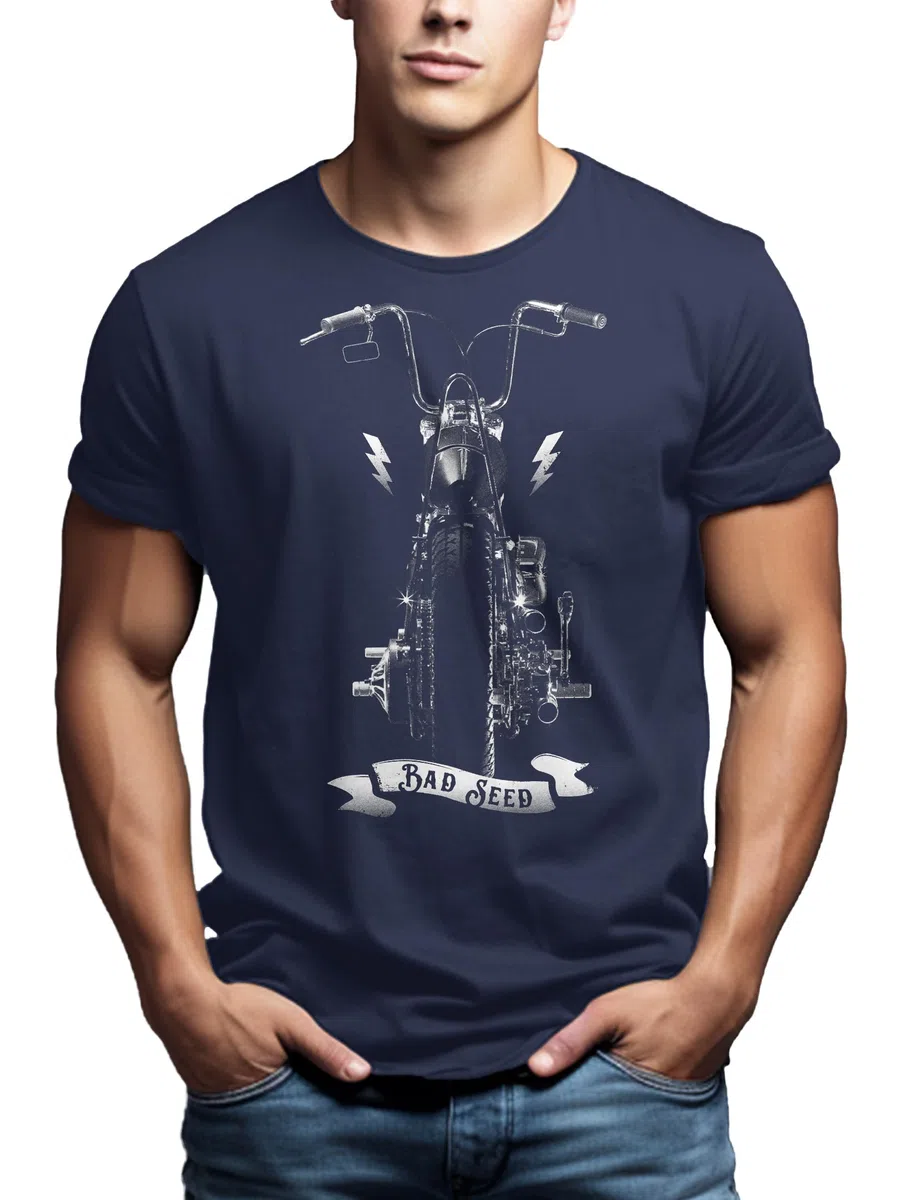 MAKAYA Camiseta Hombre - Bad Seed Motorcycle T-Shirt