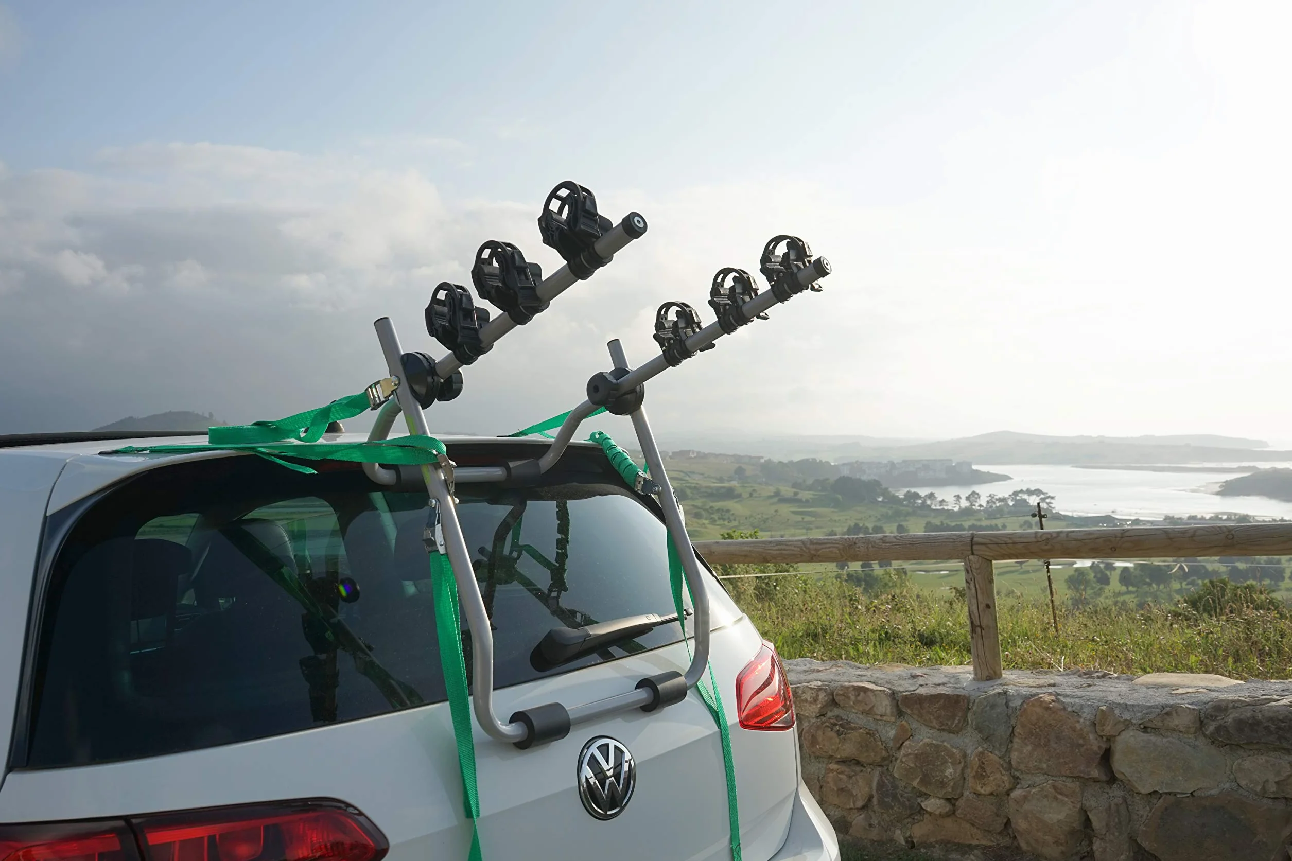 Portabicicletas Portón Trasero Easy V3 MAX para 3 Bicicletas -15kg/Carril - Chasis de Acero - Brazos Ajustables a Todo Tipo de Bicicletas - Plegable