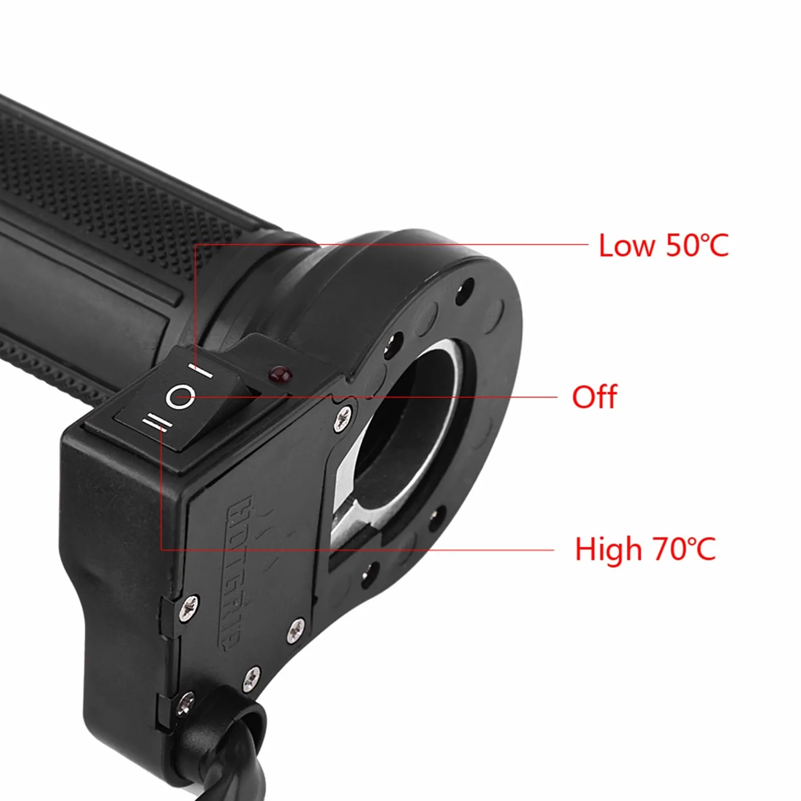 Puños Calientes para Motocicleta, 1 Par de 22 Mm (7/8") Manillar Eléctrico Universal para Motocicleta con Calefacción Caliente para Motocicleta/Bicicleta/ATV, Negro