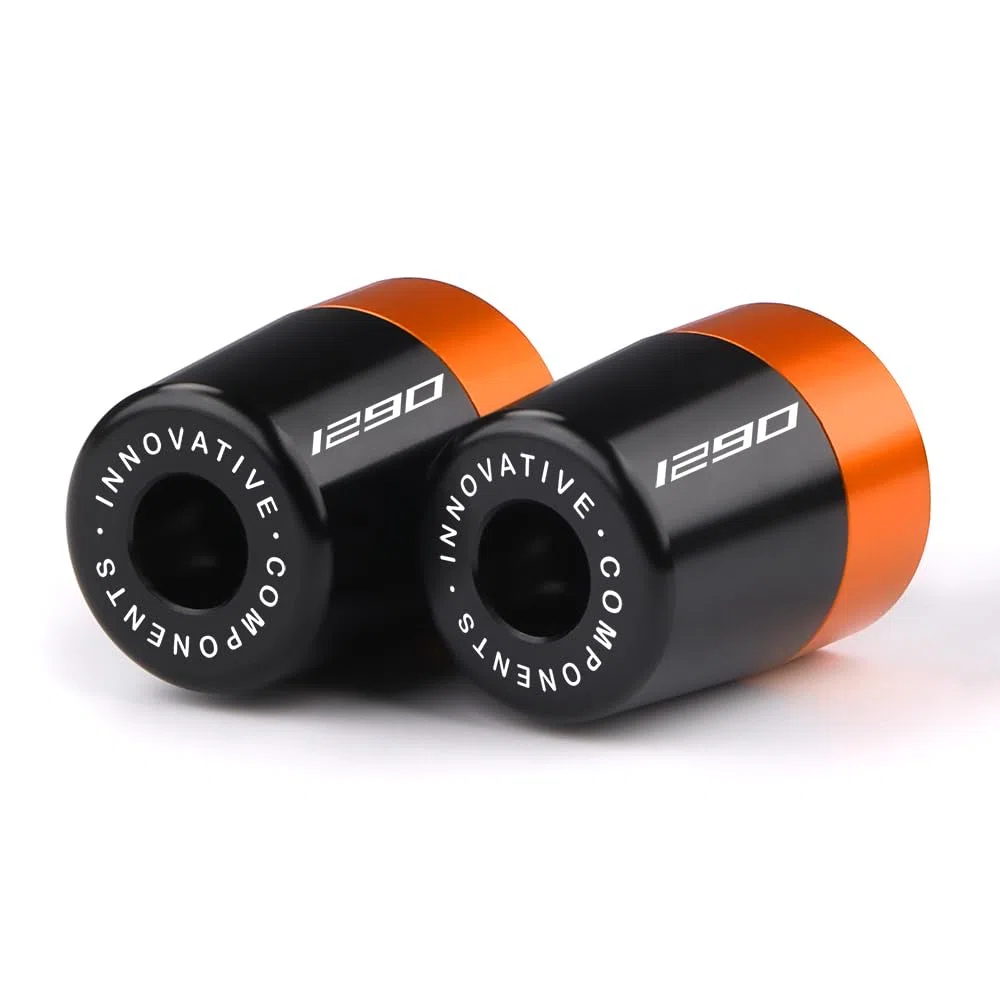 Modeer Empuñadura de manillar Compatible con 1290 Super Duke R/RR/GT Todos los años Moto CNC Aluminio Tapón de extremo de manillar Almohadilla de equilibrio 1290 Accesorios (naranja/negro)