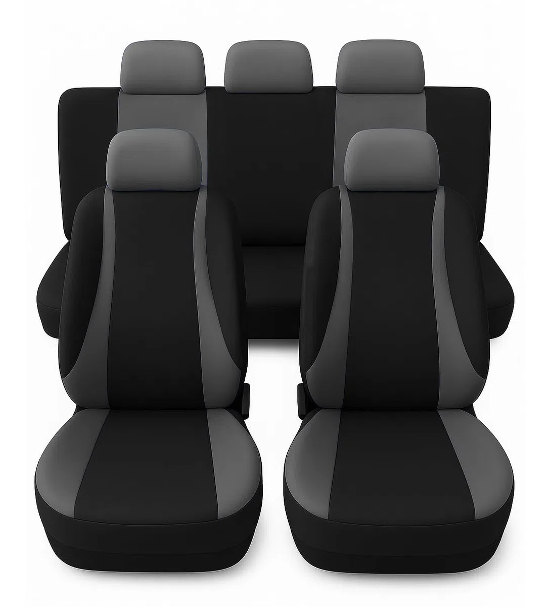 Susy Shop Juego de fundas universales para asientos de coche Kit de fundas de asiento delantero y trasero cómodas y transpirables, fundas protectoras para asientos de vehículos utilitarios pequeños y