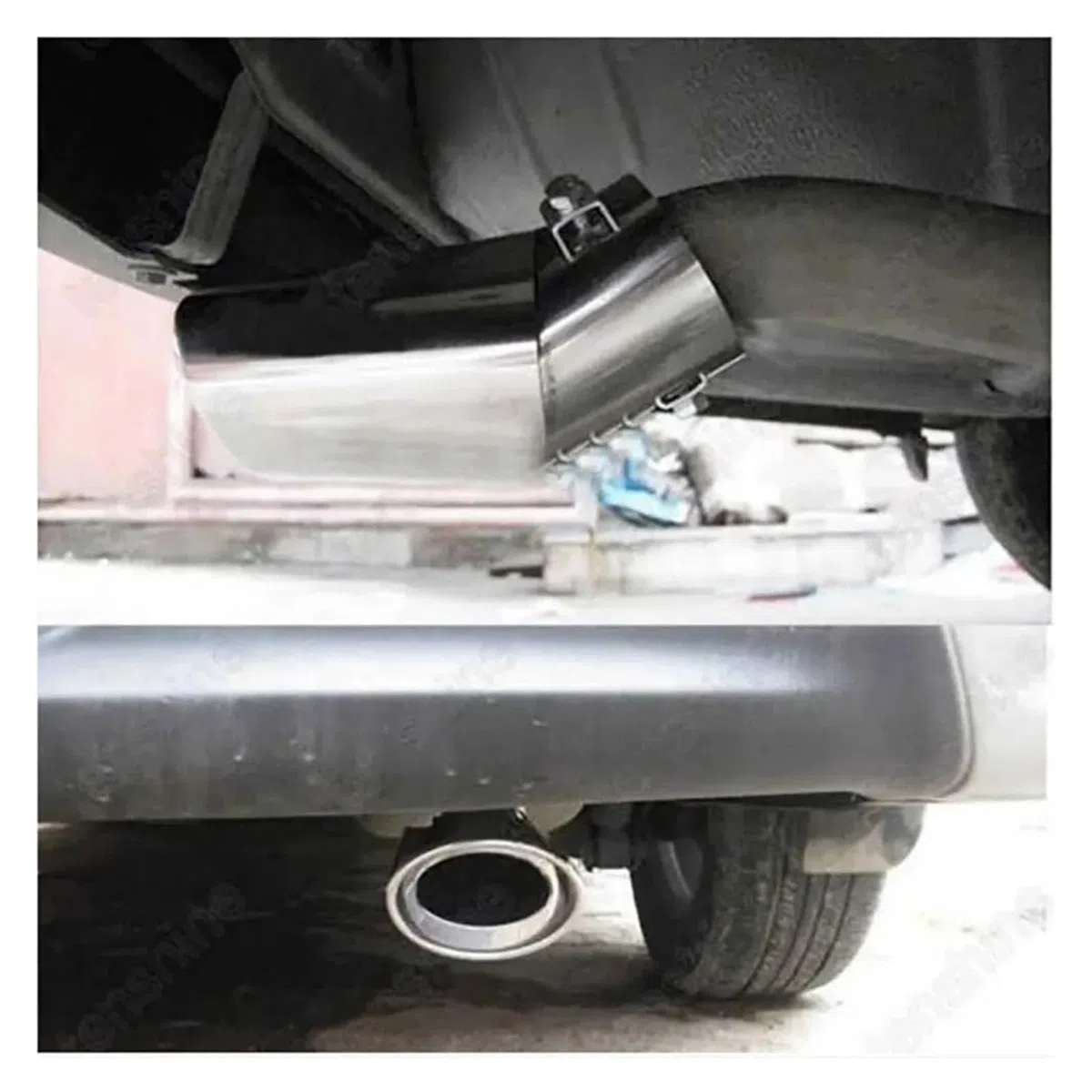 Cola de Escape, para VW T5 Multivan Transporter T6 California Multivan Transporter Embellecedor de Acero Inoxidable Salida de Escape Cromada Brillante y Anti-Óxido,A