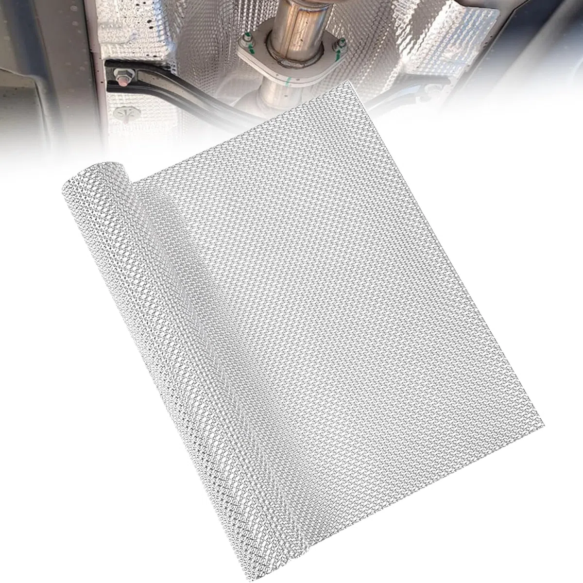 Chapa de protección térmica, 100 cm x 40 cm, aluminio, protección térmica, para tubo de escape, se puede cortar para coches, coches de carreras, motocicletas, tubo de escape