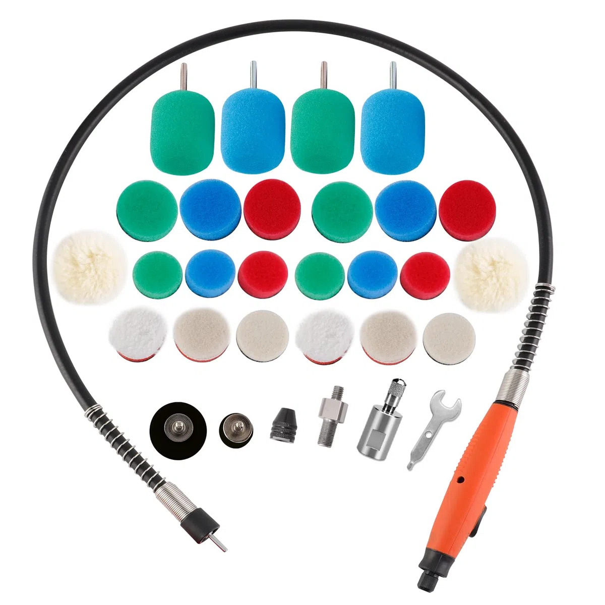 SPTA 30 Piezas Coche Esponja De Pulido Esponjas para pulidoras Esponja Pulir para Coche, Esponja pulir Coche, Toallas,Pulidora Pulido Lana Kit Encerado para el Coche Encerado Lijado