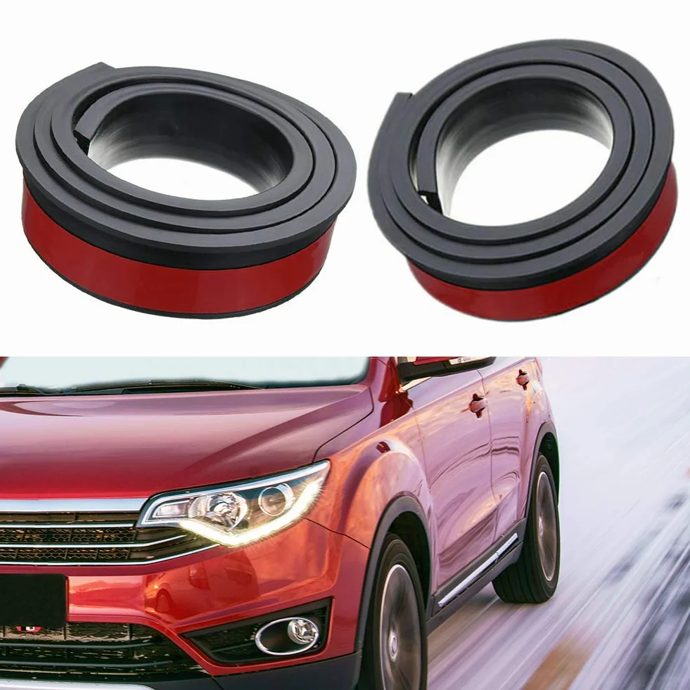 Embellecedor de Arco de Rueda de Coche, 2 uds., 1,5 M, Protección de Arco de Rueda de Coche de Goma Universal, Tiras Anticolisión, Molduras, Embellecedor de Guardabarros (Negro)