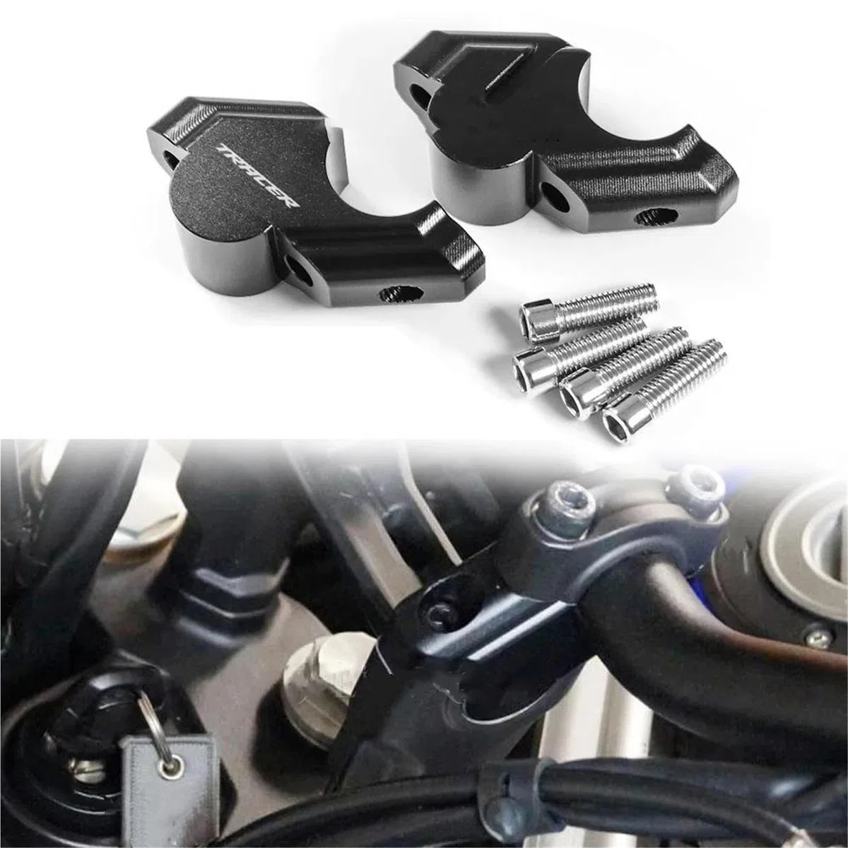 Extensión Levante Clip Elevador De Manillar para Yamaha Tracer 9 GT 2021-2025. Kit De Soporte De Extensión Y Ajuste De Compensación. Ajustable del Conector