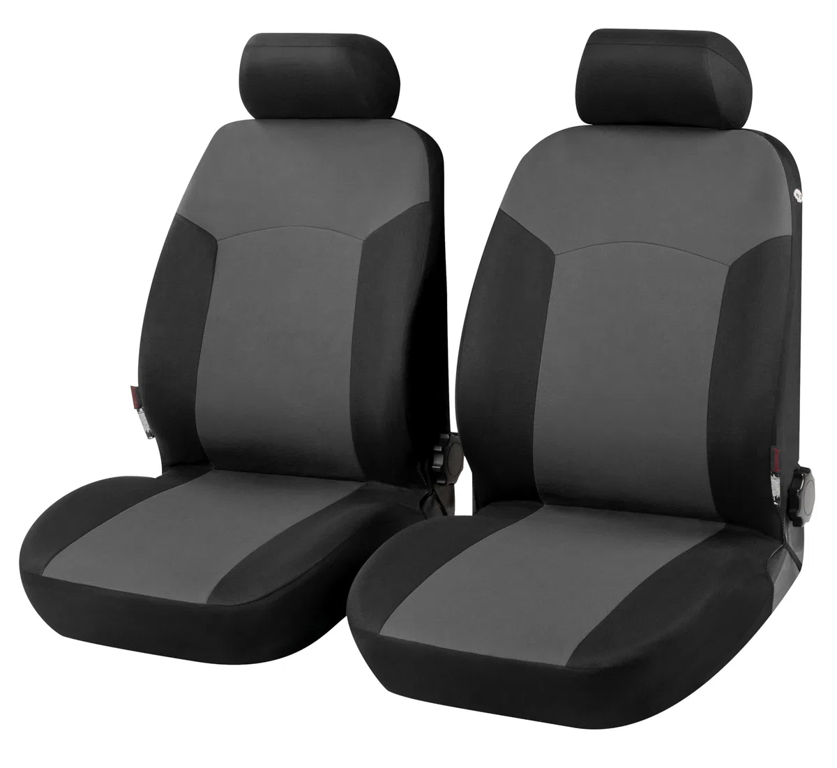 Walser 13412 Funda de Asiento de Coche, Funda de Asiento de Coche Portland para Asientos Delanteros, Funda de Asiento en Gris/Negro