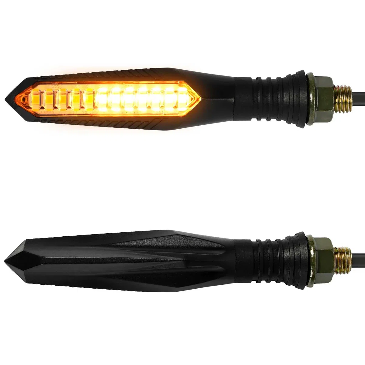 evermotor Secuencial intermitente, LED Intermitentes Homologados, 2 piezas 12 V, para motocicleta, E-mark, longitud del cable 300 mm