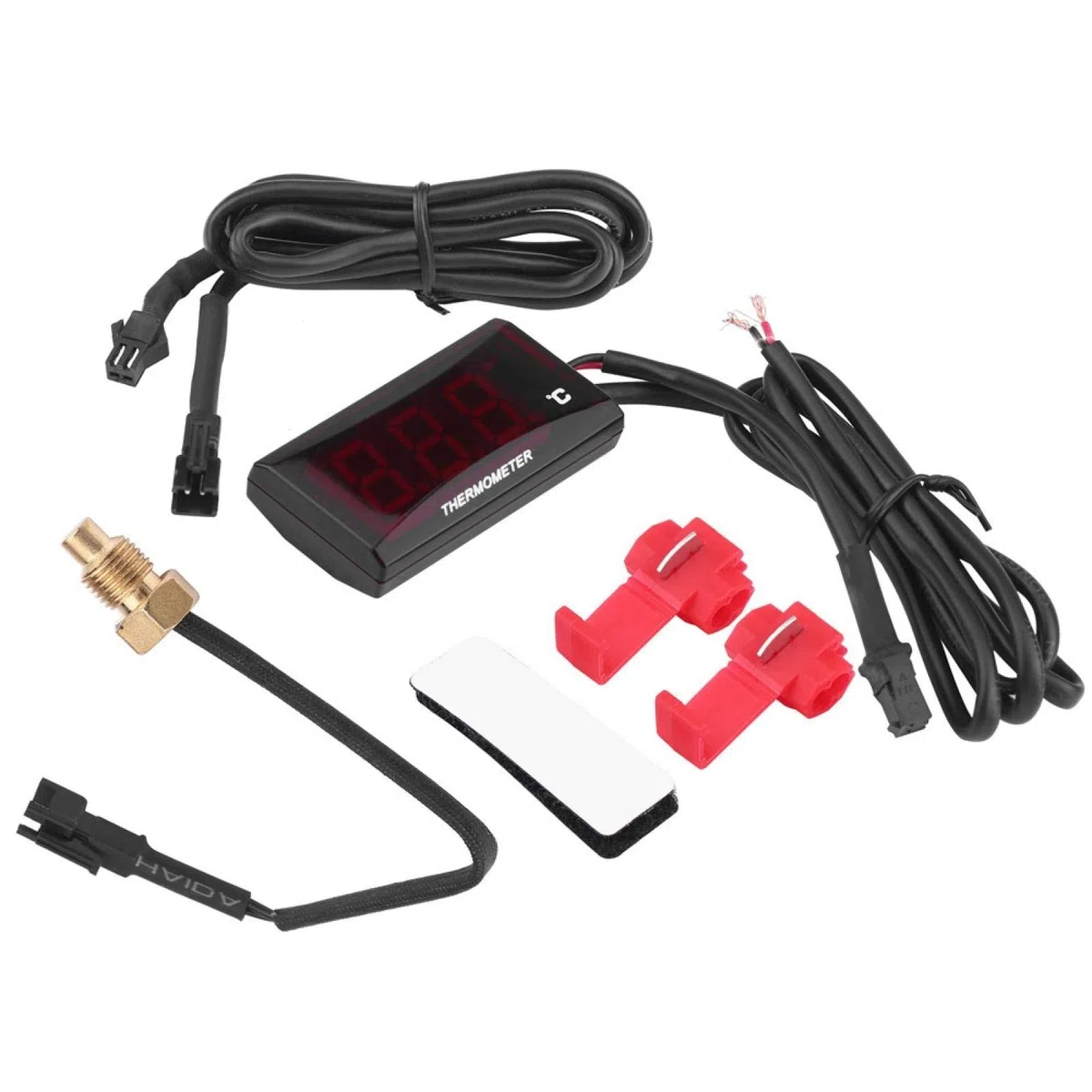 Yctze para reloj de temperatura para moto marcador de temperatura moto Termómetro de motocicleta, termómetro digital universal para motocicleta, medidor de temperatura del agua, medidor de temperatu