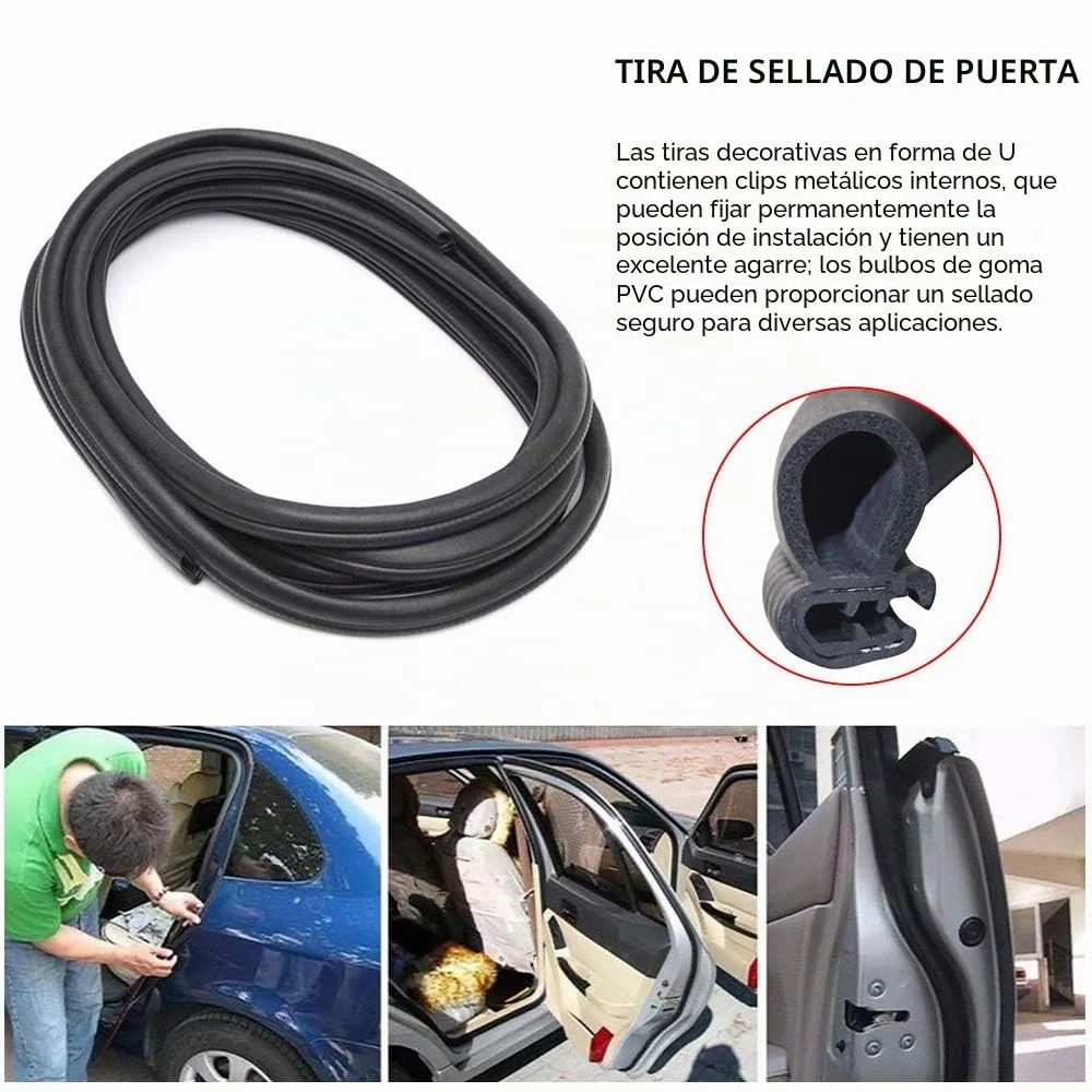 Juntas Goma Puerta de Coche, 6M Junta para Bordes de Puertas Perfil de Goma Protectores de Labios para, Barcos, Caravanas, Camiones y Aplicaciones Domésticas, Protección Contra la Intemperie