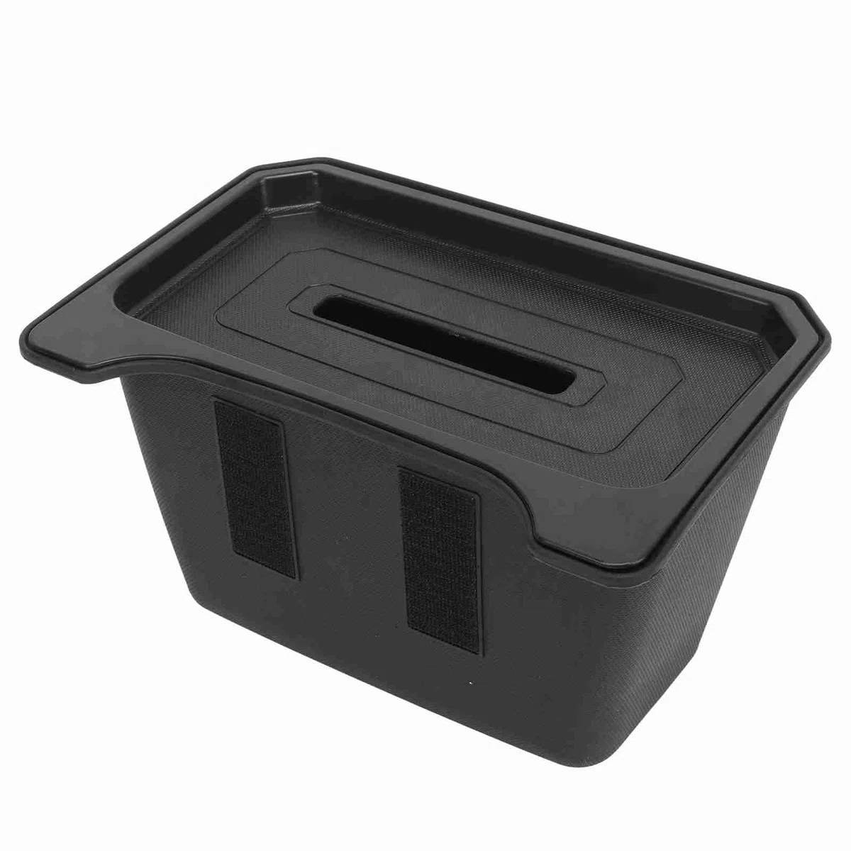 Fockety Caja de Almacenamiento para Tesla Model Y, ABS TPE Organizador Consola Central Trasera con Tapa, Asiento Trasero Segunda Organizador Contenedor de Almacenamiento Basurero (Negro)