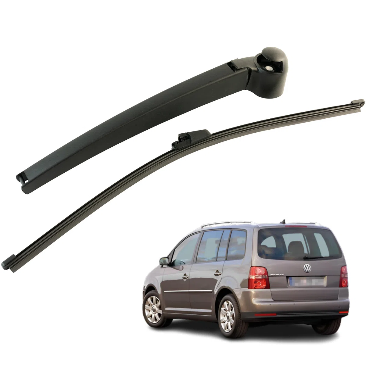 Brazo limpiaparabrisas trasero compatible para Touran (2003-2010) CON ESCOBILLA TRASERA. 1T0955707A