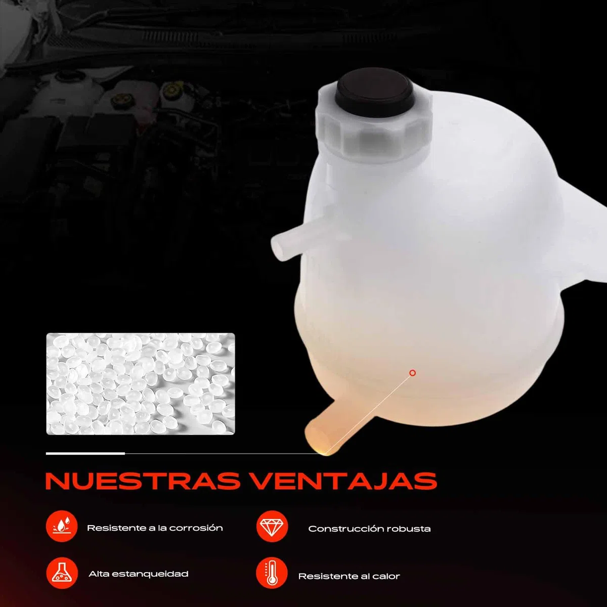 Frankberg Depósito de compensación Refrigerante Compatible con S.a.n.d.e.r.o 1.4L Duster HS 1.2L Logan MCV KS 1.4L Duster HS 1.5L Duster HS 1.6L Replace# 7701470460