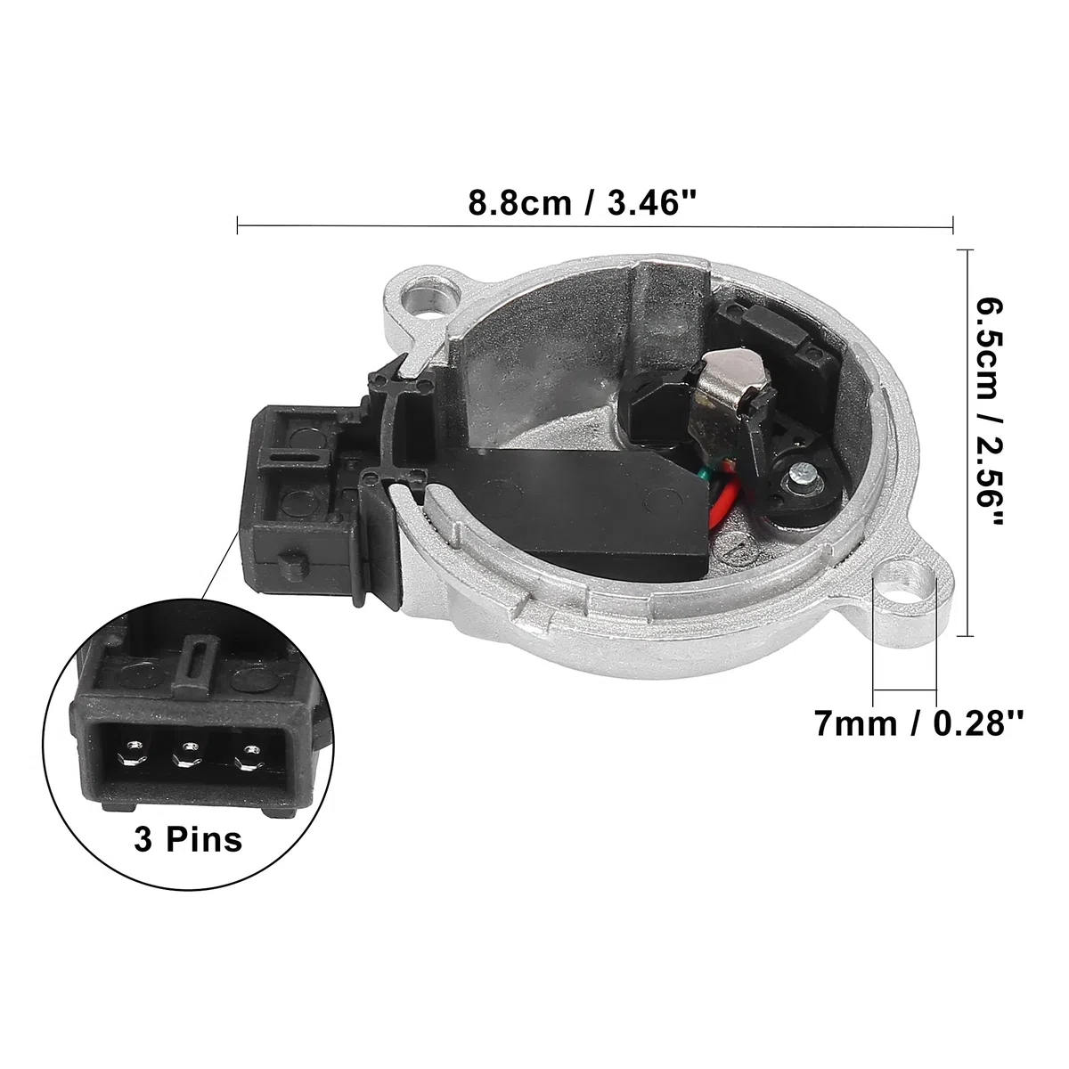 X AUTOHAUX Sensor De Posición Árbol Levas Para Volkswagen Passat 98-05 1pc | 058905161B, 0232101024, Plateado, Negro, Plástico, Metal, 8.8x6.5x2.4cm, Para VW Passat 98-05, Golf 00-06, Jetta 00-05