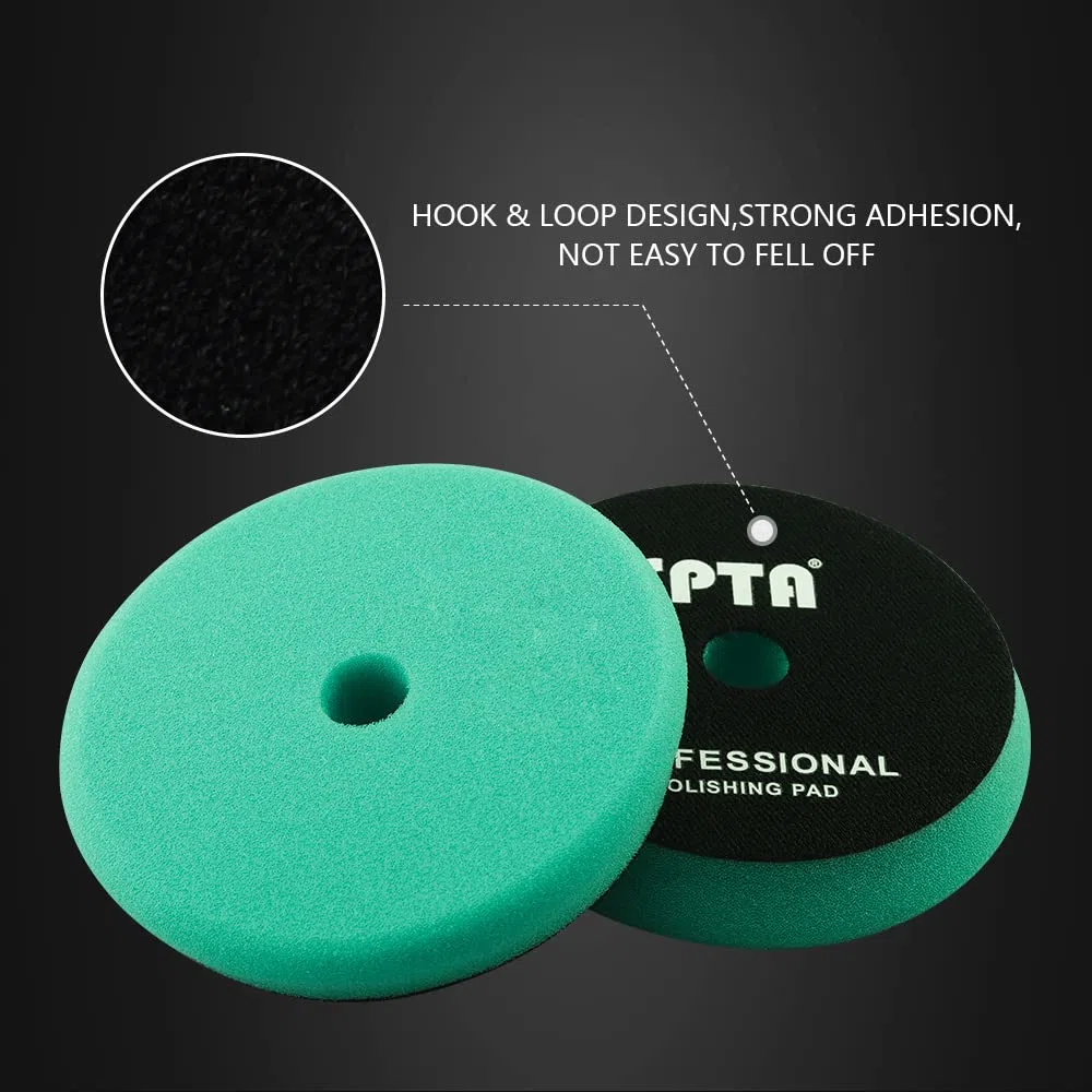 SPTA 5 esponjas de Pulido de 150 mm, esponjas de Cera para pulir, Esponja de Pulido para pulir excéntricos de 150 mm
