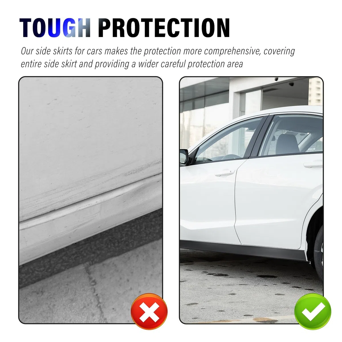 Faldones Laterales para Citroen Berlingo 2008-2018, Taloneras Flexibles Coche Tiras Decorativas Protector de Carrocería Antirrayas Goma de Premium
