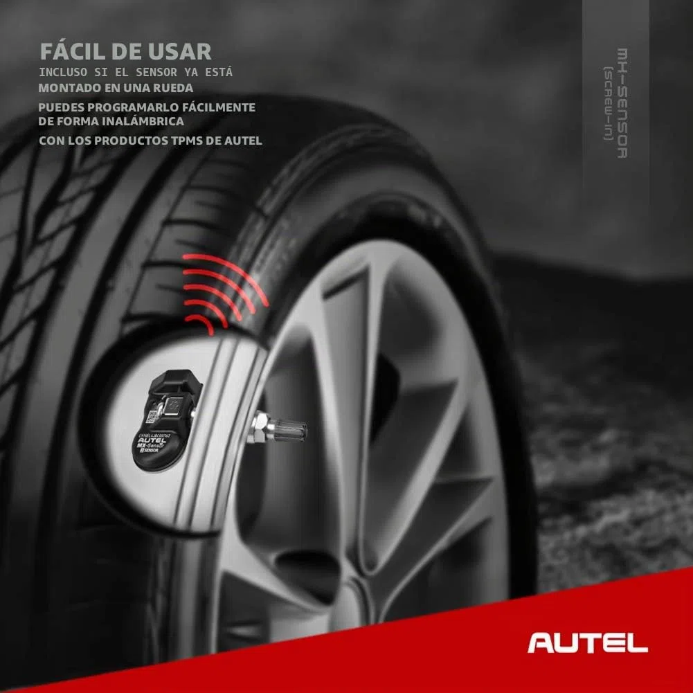 Autel Sensor TPMS 1 sensor, MX-Sensor 315 MHz + 433 MHz válvula de metal, programable universal especialmente diseñado para reemplazo de sensores OEM, funciona con Autel TPMS Tool TS408S TS508WF TS601