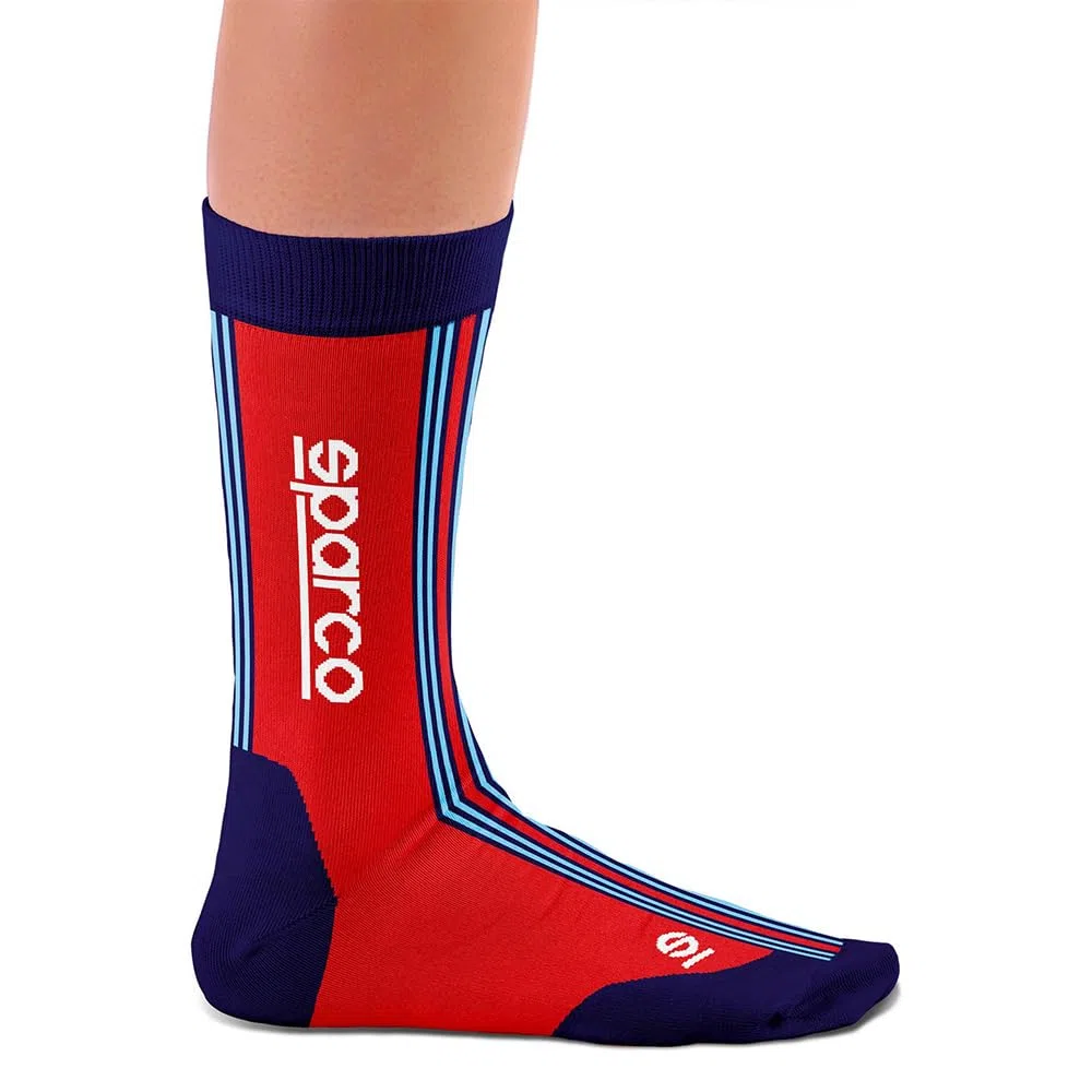 Calcetines Sparco Diseño Martini-R Talla 41-46 Rojo/Azul Marino