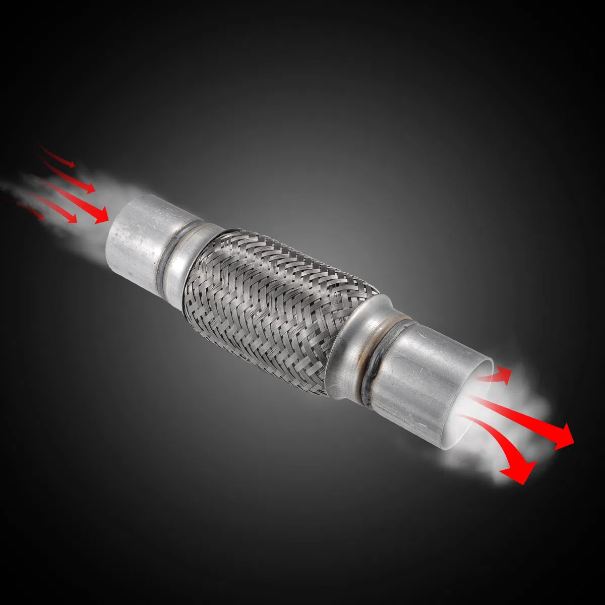 QUARKZMAN Tubo Flexible De Escape 1 Pieza Acero Inoxidable Para Automóvil | Plateado, 60X64X290Mm, Reduce Ruido Y Vibración, Fuelle Y Trenza Interna, Instalación Soldada, Universal