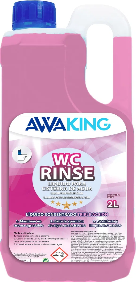 PLANTAWA Thetford Aqua KEM Blue + Rinse 2L Awaking, Pack Aditivos para Aguas Negras de Caravanas, Depósito de Residuos Autocaravanas, Sanitary Fluid, Altamente Concentrado, Líquido Potty, WC Quimico