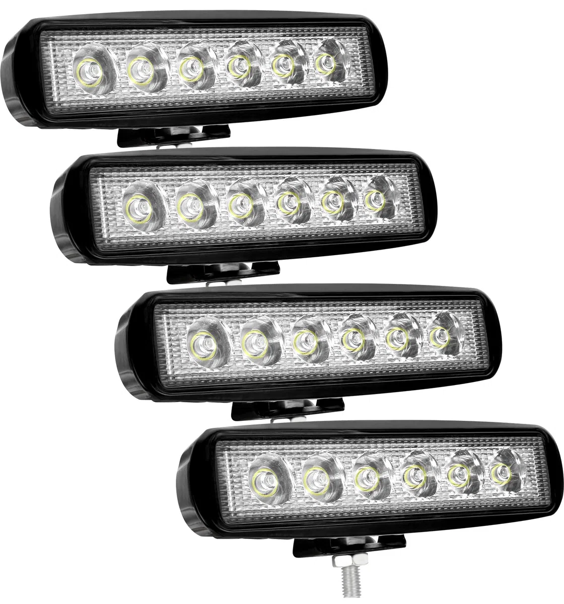 18W Faro Trabajo LED Focos de Coche 12V 24V Faros Led Tractor 9,200LM 6000K IP67 Impermeable Off-Road Foco de Trabajo LED para Moto ATV SUV Tractor Camión Barco(4 Piezas)