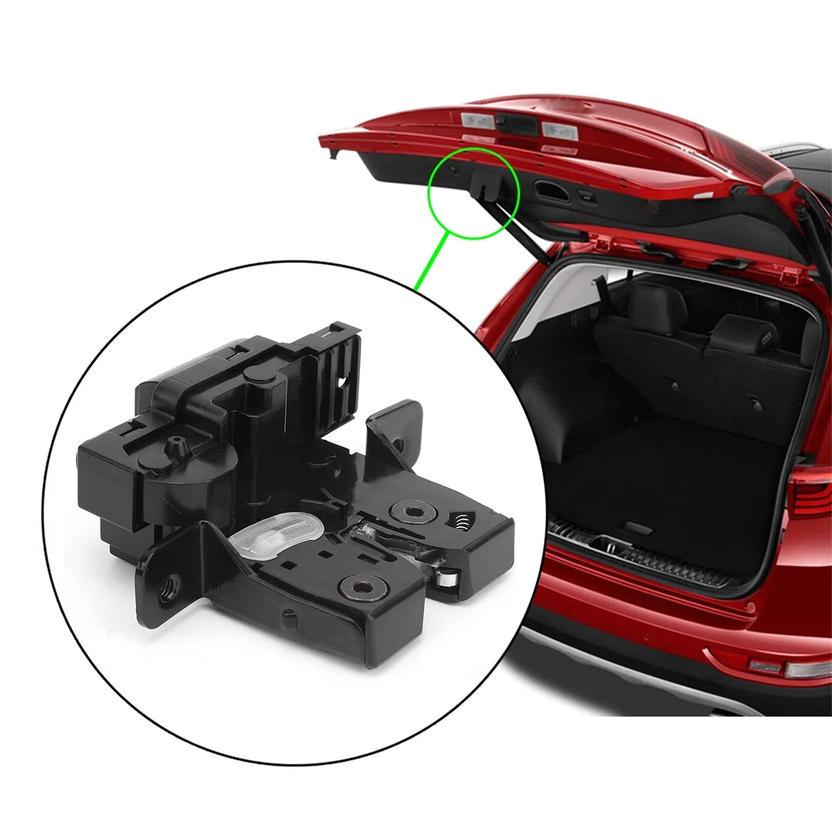 Cerradura de puerta trasera, mecanismo de pestillo de Bloqueo de maletero de portón trasero 90502-2DX0A de Reemplazo adecuado para Nissan Micra/Qashqai/Tiida