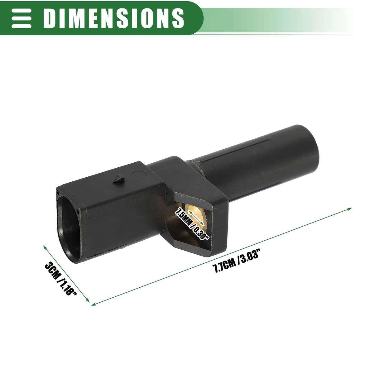 QUARKZMAN Motor Cigüeñal Sensor Posición,para Actyon 2005-2010, ABS, Negro