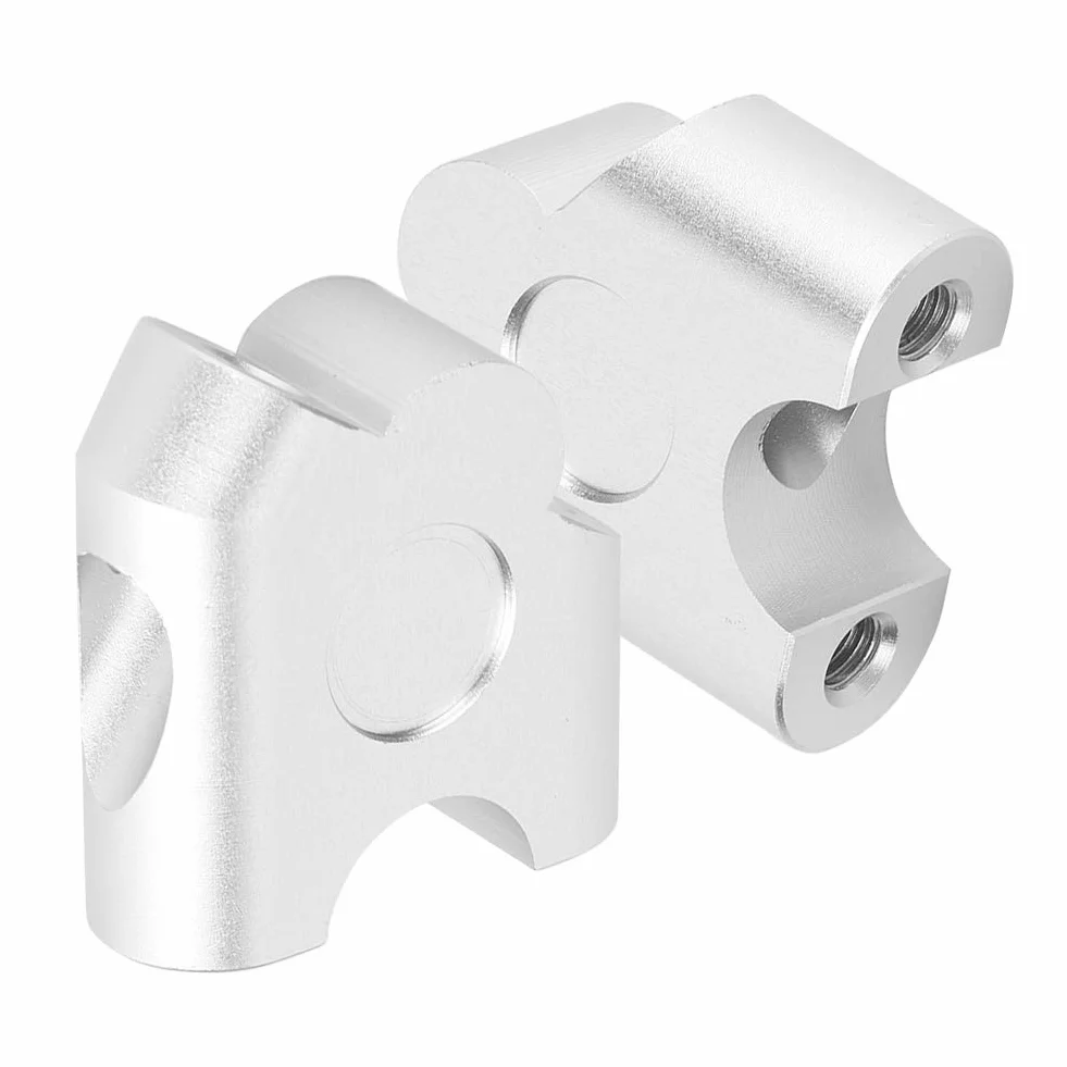 Abrazadera de Manillar, Abrazaderas de Montaje de Elevador de Manillar de Motocicleta Universal de 22 mm, elevadores de Abrazadera de Manillar de aleación de Aluminio CNC(Cromo)