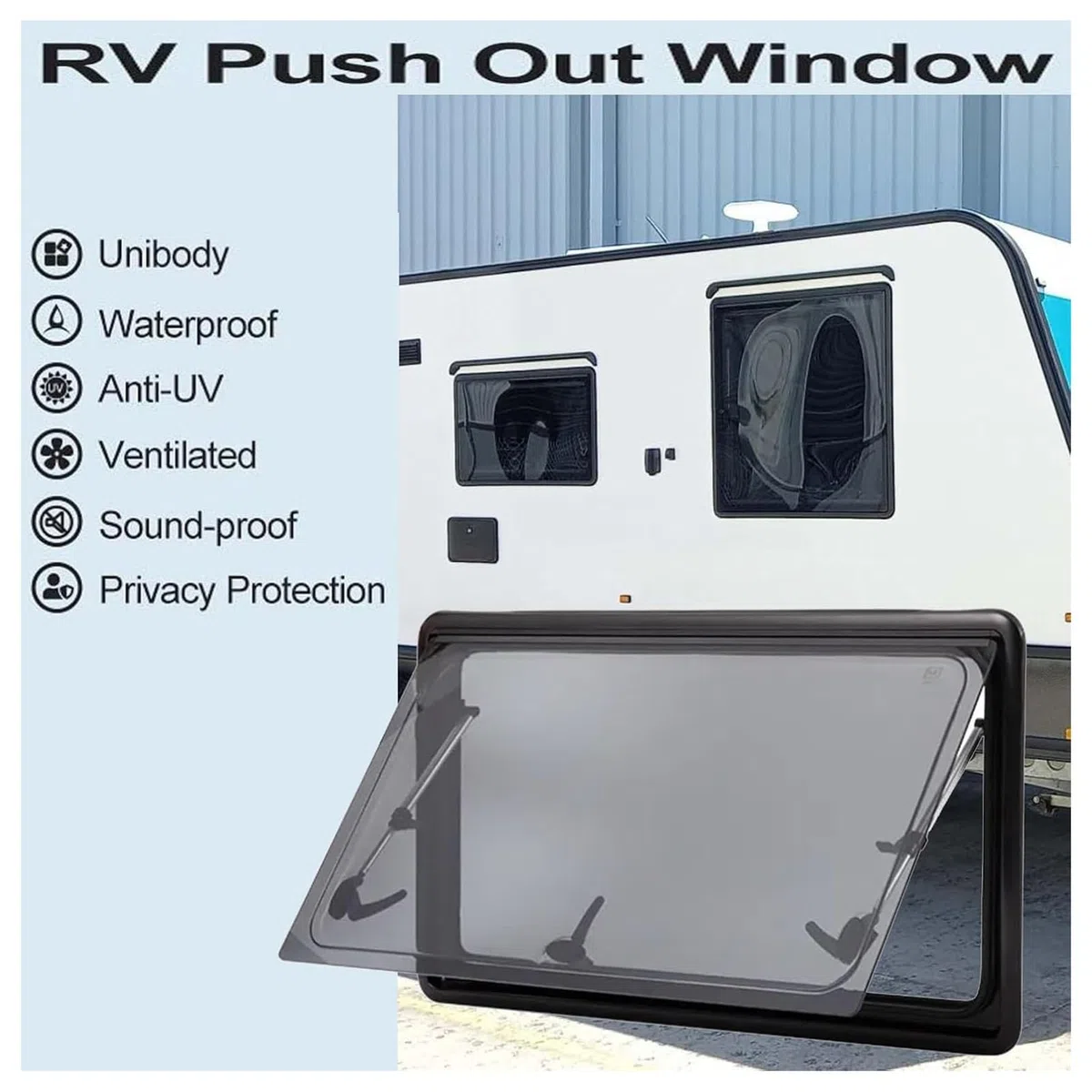 Ventanas For Caravanas, Ventanas Laterales For Caravanas, Ventana De Empuje Con Mosquitera, Ventana De Visualización For Caravanas, Autocaravanas(1300x600mm)