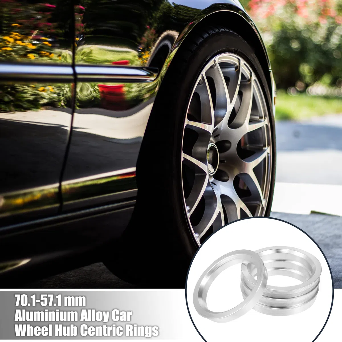 X AUTOHAUX 4uds OD 70.1mm Aluminio Aleación Coche Cubo Centrado Anillos 57,1 mm Anillos de Centrales