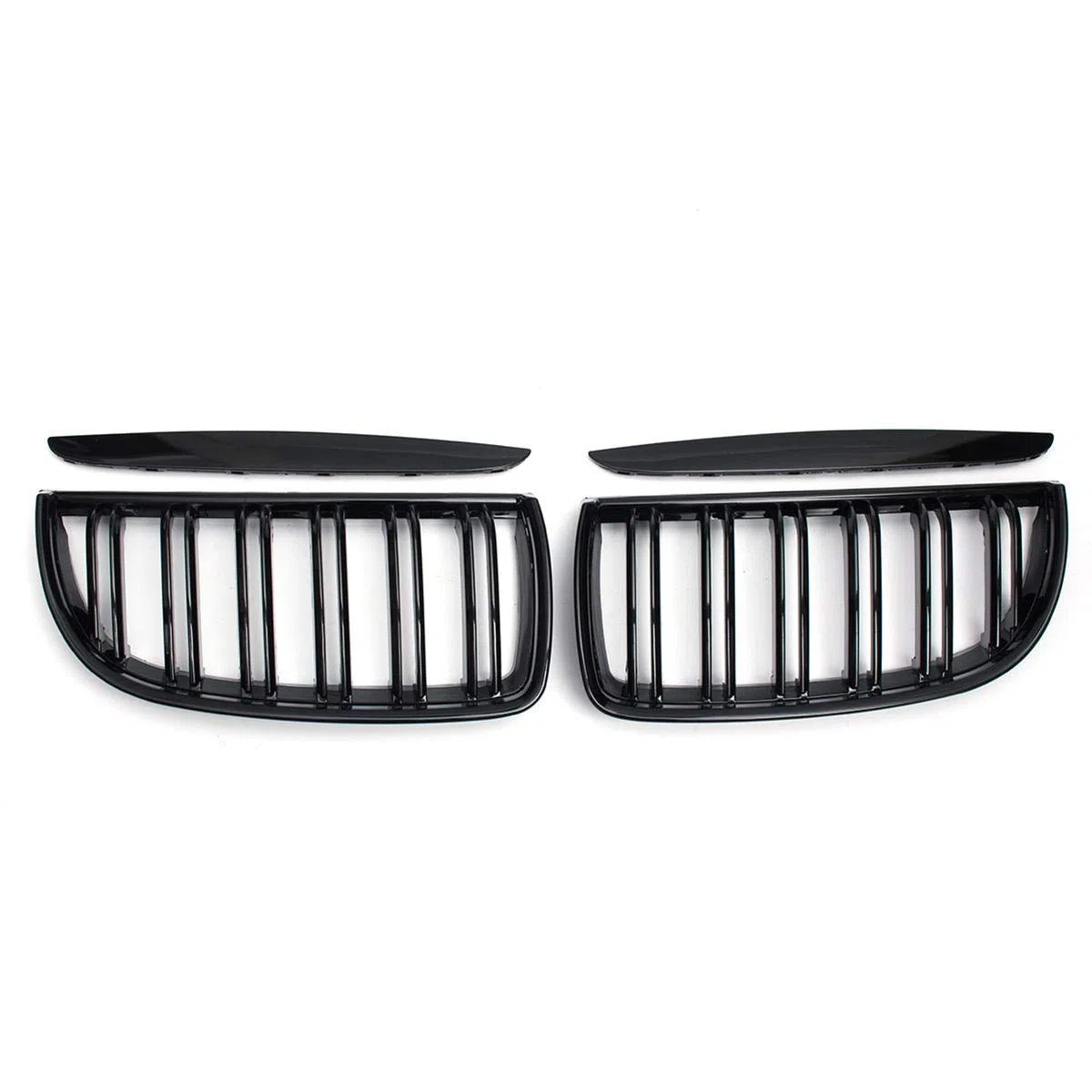 Viviance Par de Parrillas de riñón Deportivas de Doble listón Negro Brillante Compatible con BMW E90 E91 2005-2008