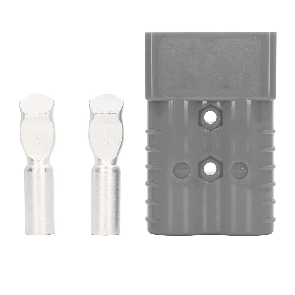 Conector de Batería 350A, Conector de Enchufe Bipolar de Pequeño Volumen Terminal Plateado SH350 de Alta Corriente para Carretilla Elevadora (Gris)