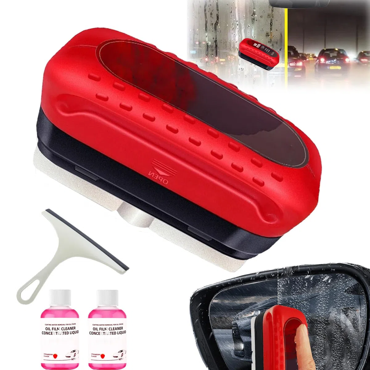 Automotive Oil Film Cleaning Brush,Glass Cleaning Board, Hydrophobic Windshield Coating,Glass Coating for Windshield,Car Glass Oil Film Cleaner, Windshield Hydrophobic (B)