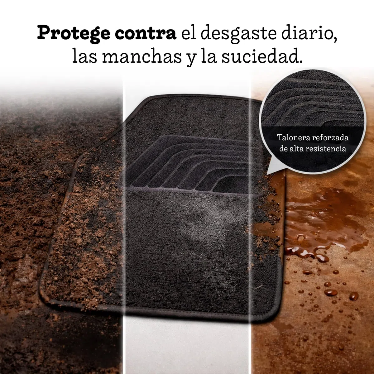 Alfombrillas Coche Universal Pack 4 Piezas (2 Delanteras + 2 Traseras), Alfombra Moqueta para Suelo, Alfombrilla Antideslizantes, Fácil Limpieza, Accesorios Coche Interior