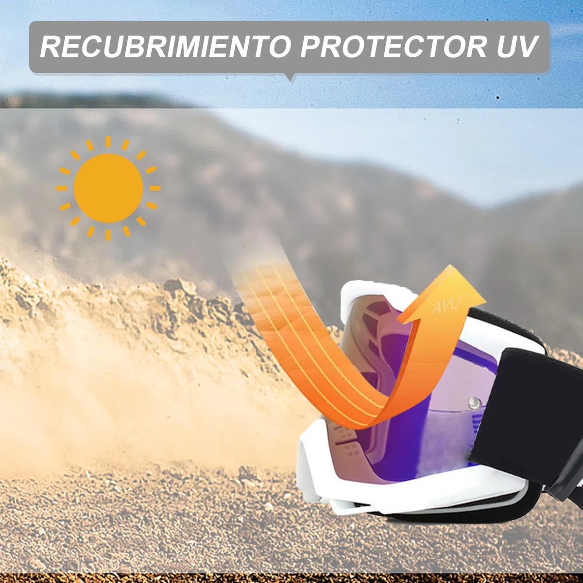 Gafas Motocross,Gafas Moto con Almohadilla de Esponja de Doble Capa y Lentes con Protección UV,Para Ciclismo,Esquí,Escalada