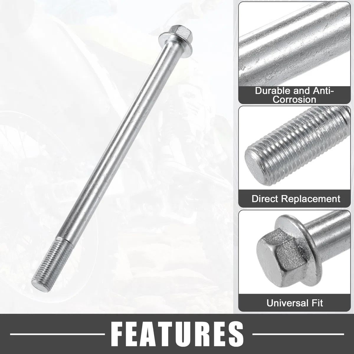 A ABSOPRO Eje delantero Y Trasero de ATV con Casquillo y Tornillo M12 de 170 mm