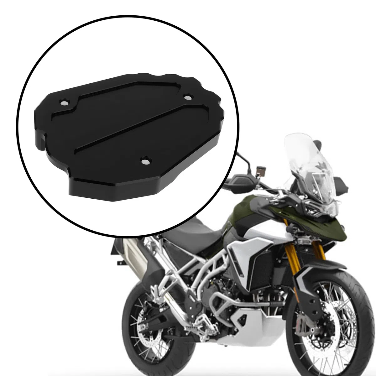 ECSiNG Almohadilla de Soporte Lateral Ampliable Compatible con Triumph Tiger 900 Rally Pro 2021-2025
