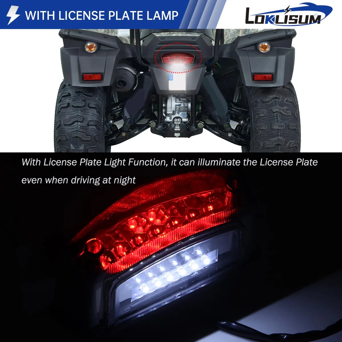 Luces Traseras Universales Moto 12V, 21 LED Luz Matricula Moto E24, Luz de Freno Compatible con Monster 400 620 695 750 800 900 S2R S4R ATV Scooter Cafe Racer Dirt Bike