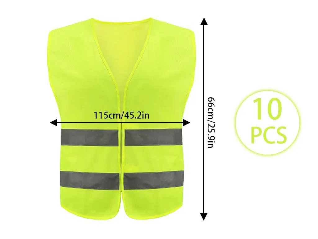 Anlising Chaleco Reflectante, 10PCS Chaleco de Seguridad, Chaleco Reflectante de Seguridad, Chaleco de Seguridad de Alta Visibilidad, Auto Chaleco De Seguridad, para Correr, Conductor, Limpiadores
