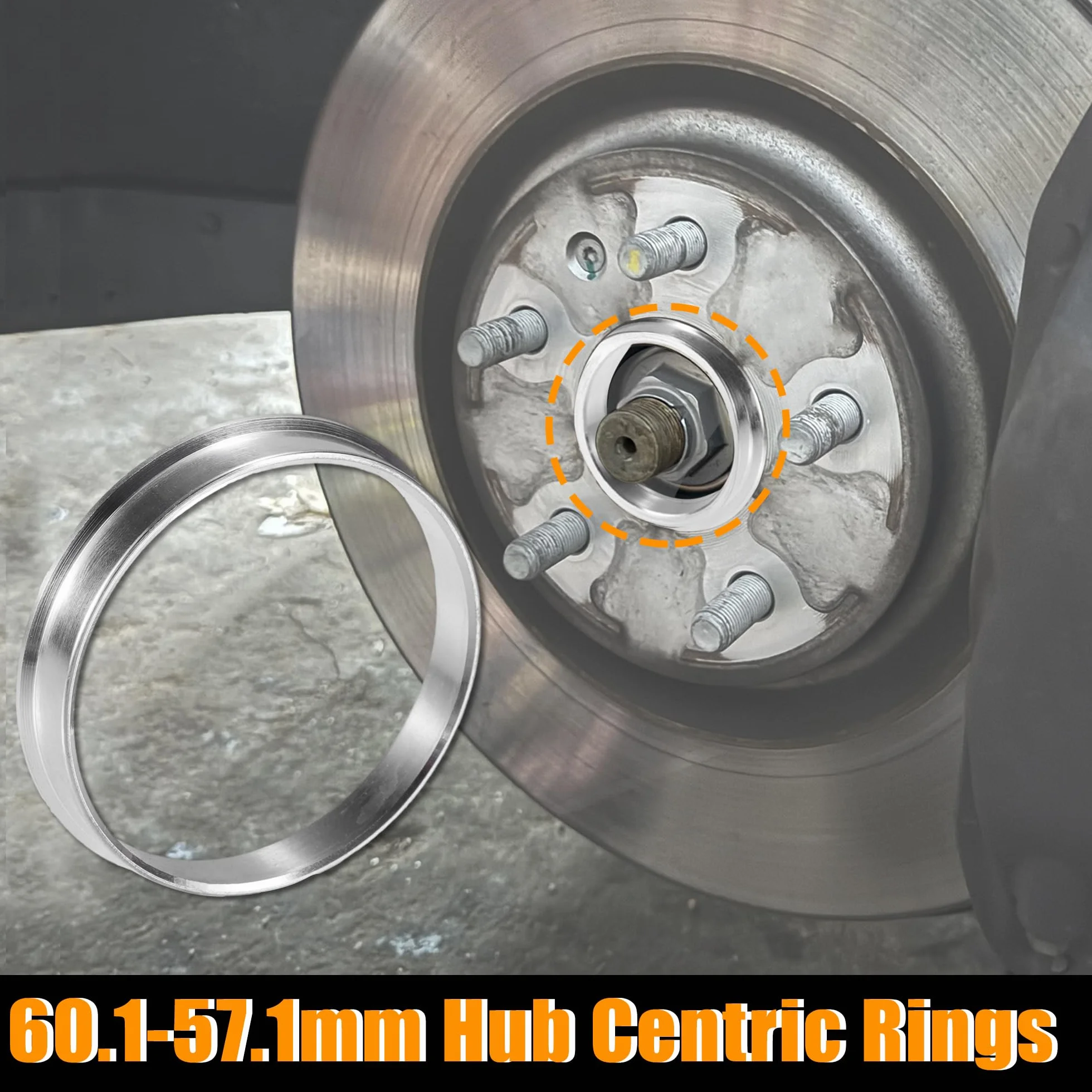 QUARKZMAN 4 Piezas Anillos Centradores De Buje de Aleación de Aluminio de 60.1 mm de Diámetro Exterior a 57.1 mm de Diámetro Interior para Automóviles